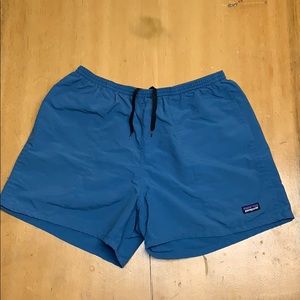 Blue Patagonia Baggies shorts. 5” inseam.